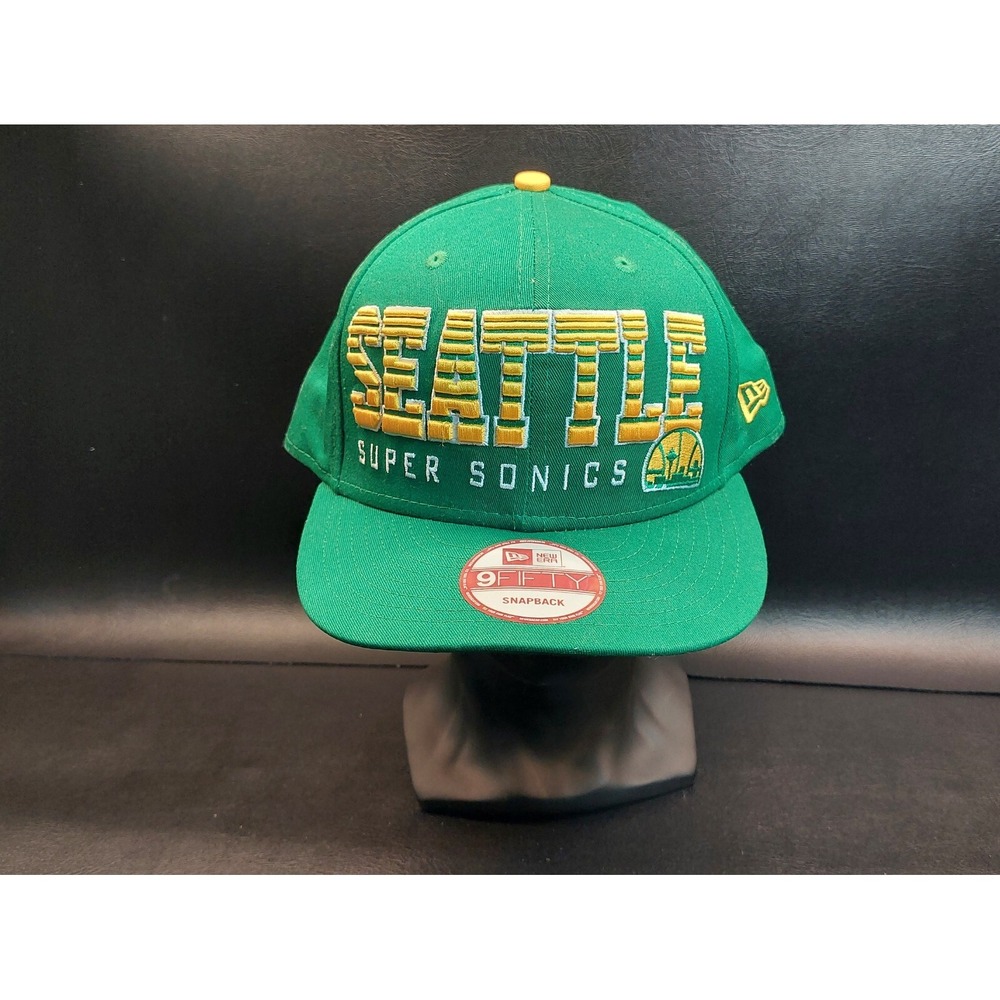 Vintage New Era 9Fifty Hardwood Classic Seattle Sonics Supersonics Snapback Hat